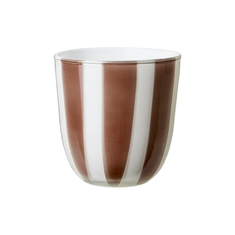 Ljuslykta Rand S Brun/vit Ø8.5xH8.5cm Kampanjpris