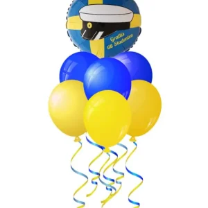 Endast denna vecka Ballongbukett 1st Student Blå 6st Blågula