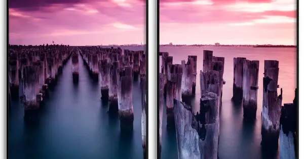 Pir vid havet - Färgglad poster i två delar Endast idag