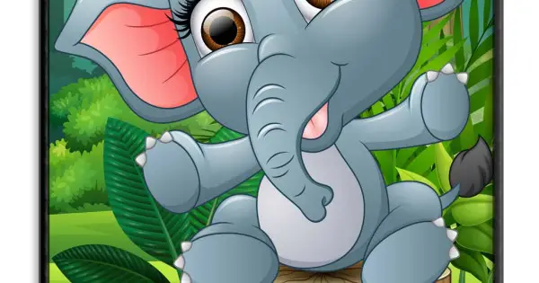 Söt elefant 50x70cm Snabb leverans