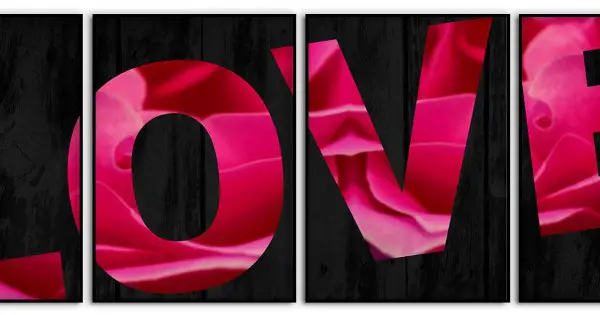 Simple love - Fyrdelad poster med text Rabatt