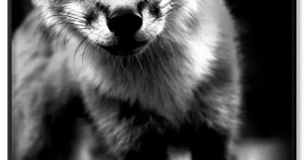 Begränsat antal Foxy räv - Svartvit trendig poster