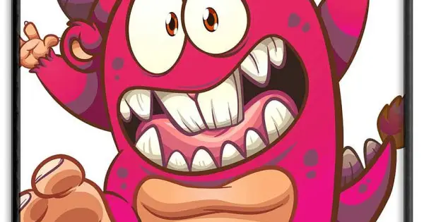 Fri frakt Rosa monster - Rolig barntavla