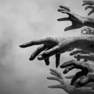 Zombie hands - Svartvit plansch Kampanjpris