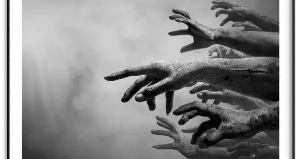 Zombie hands - Svartvit plansch Kampanjpris