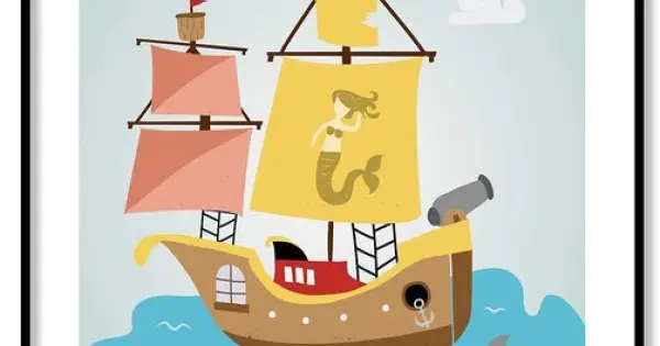 Piratskepp - Enkel barntavla Billig