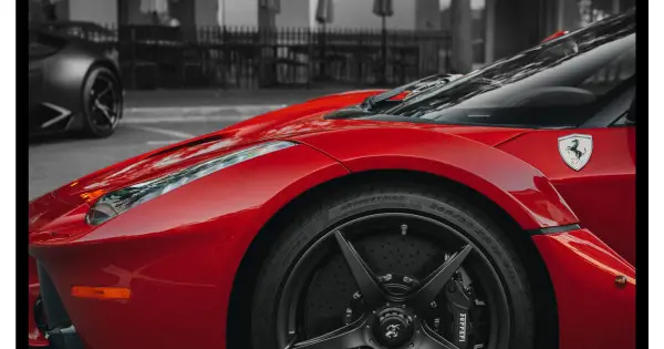 Trygg betalning Ferrari sportbil - Kvadratisk röd poster