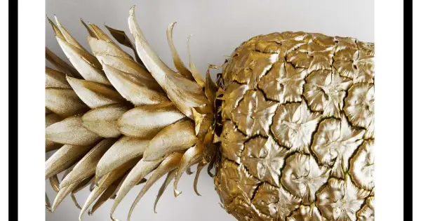 Snabb leverans Ananas i guldfärg - Enkel trendig poster