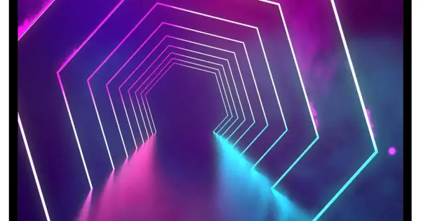 Neon tunnel - Grafisk poster Beställ nu