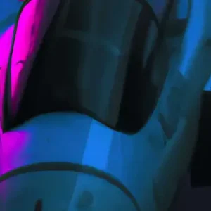 Cyberpunk Fighter Jet - Fyrkantig poster i neonfärg Nyhet