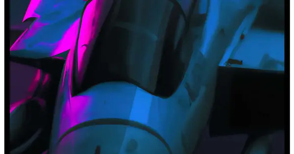 Cyberpunk Fighter Jet - Fyrkantig poster i neonfärg Nyhet