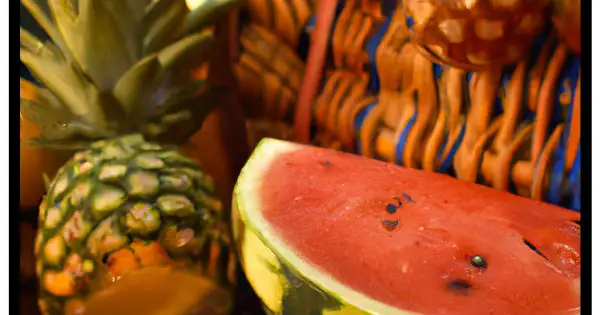 Ananas & Melon - Färgglad kökstavla Trygg betalning