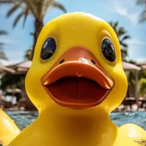Yellow Rubber Duck - Exotisk och färgstark poster Rabatt