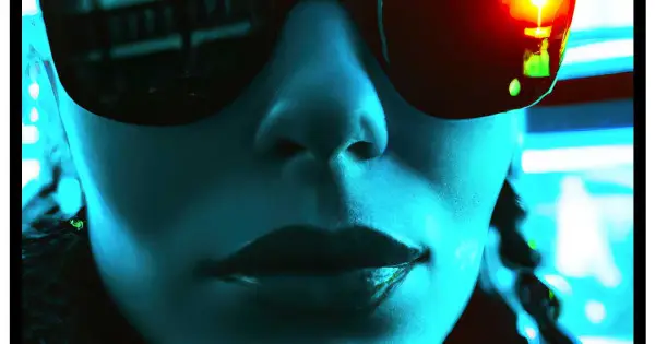 Kampanjpris Cyberpunk girl - Fashion neonfärg poster