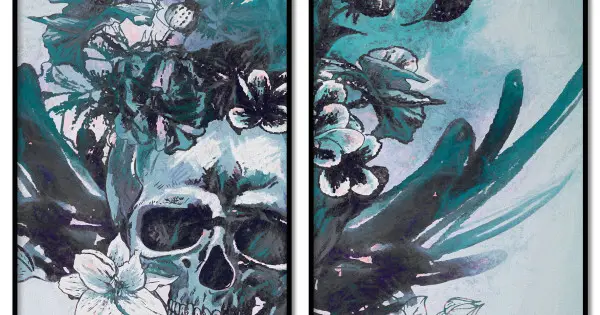 Dödskalle poster - Tvådelad illustration Utförsäljning