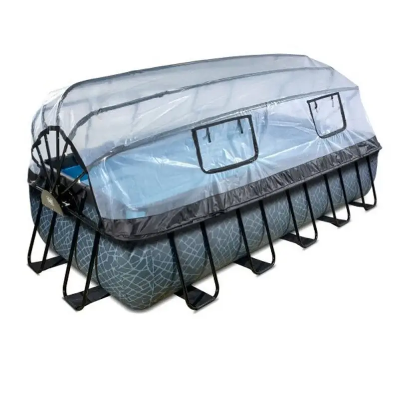 Kampanjpris Exit Toys Pool Stone Medium med Filterpump + Tak