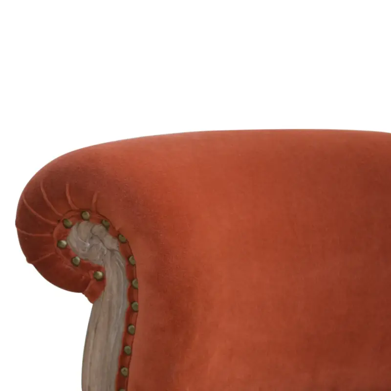 Nedsatt pris Brick Red Velvet Studded Chair