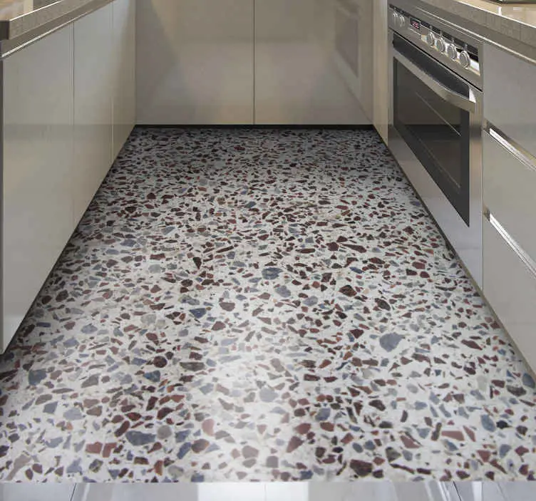 Erbjudandepris Terrazzo grå färg textur vinyl matta