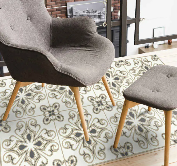 Marockansk stil med blommor modern vinylmatta Rabatt