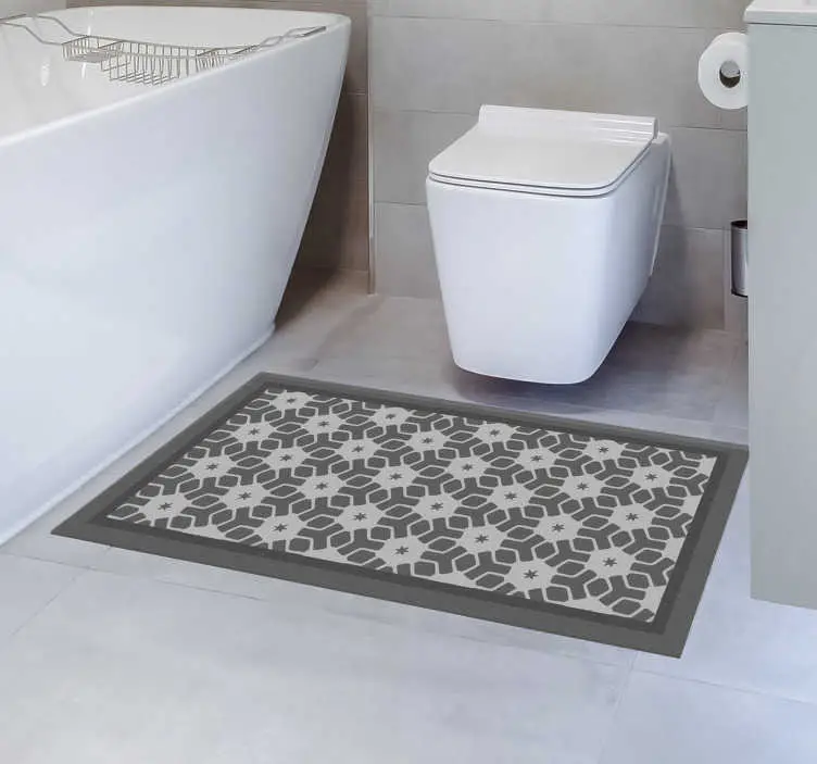 Billigare Grå stjärna mosaik vinylmatta
