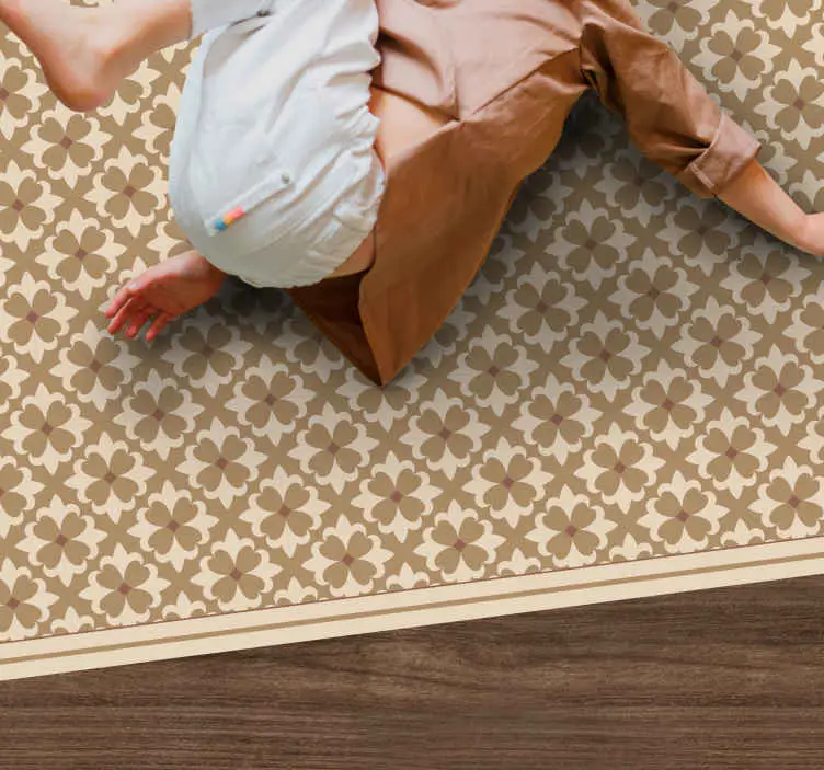 Expressleverans Vintage beige kvadratmönster kakelmatta