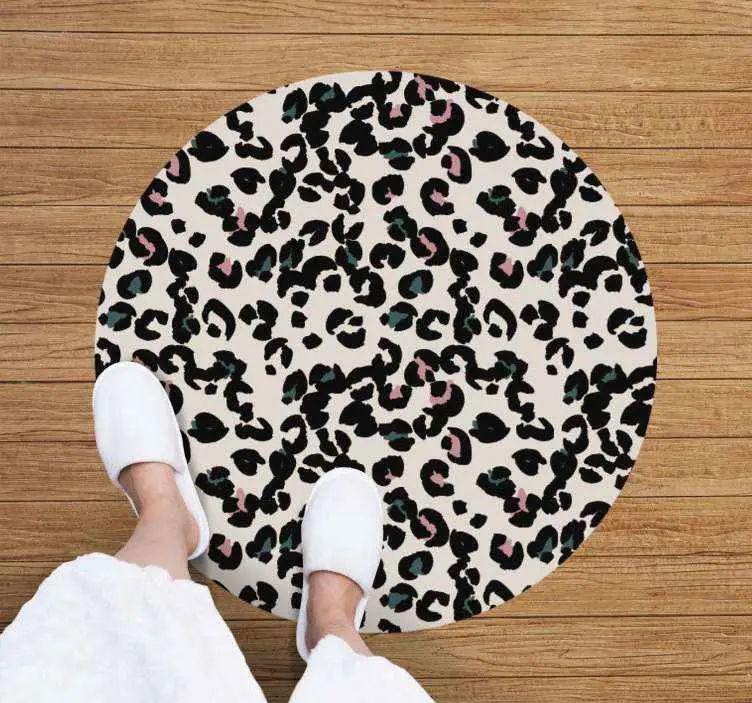 Vit rund matta leopard djur tryck matta Erbjudande
