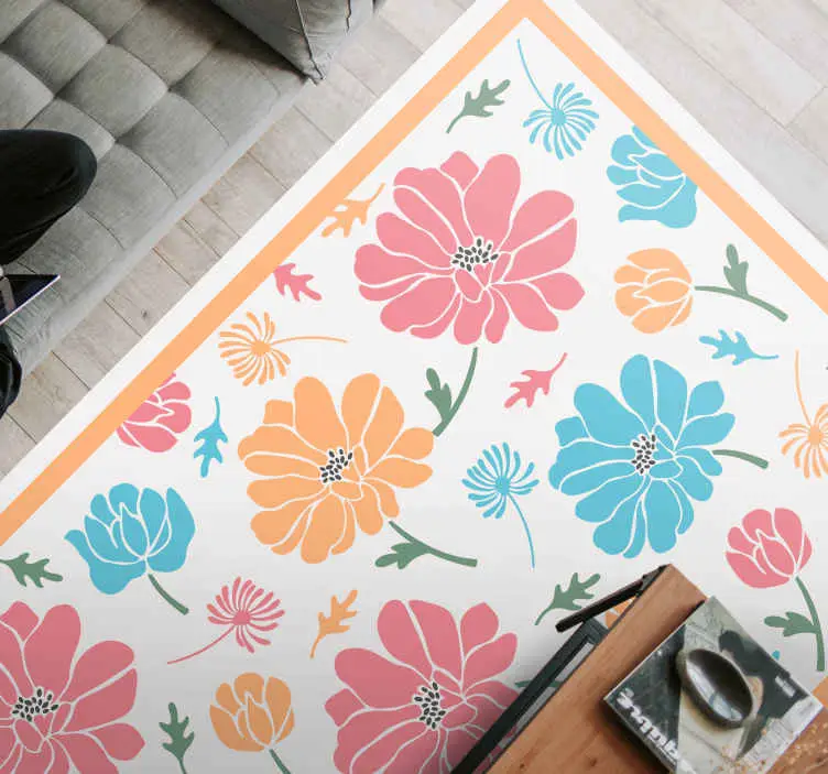 Färgglada blommor vinyl matta Begränsat antal