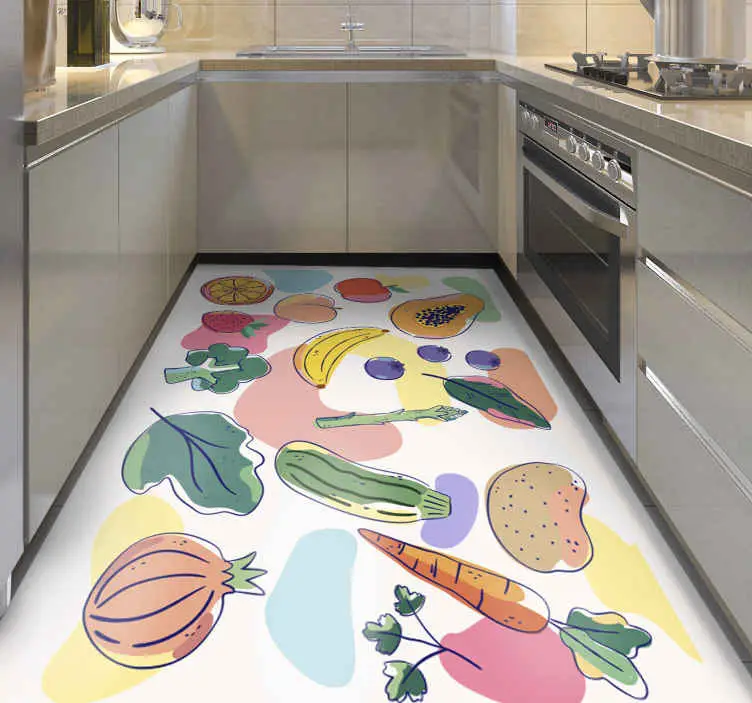 Fynd Färgglada frukt illustration Vinylmatta Kök