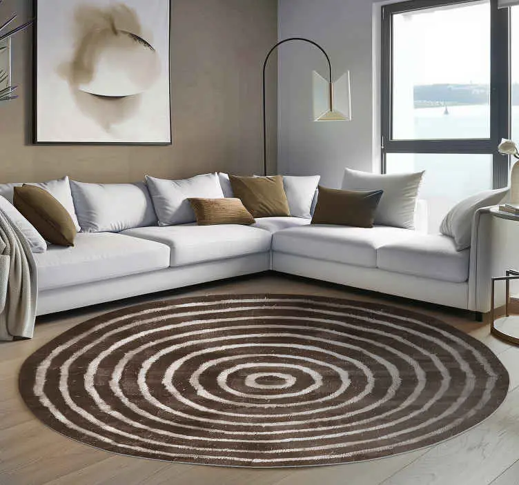 Koncentriska cirklar Vinylmatta beige Fri frakt