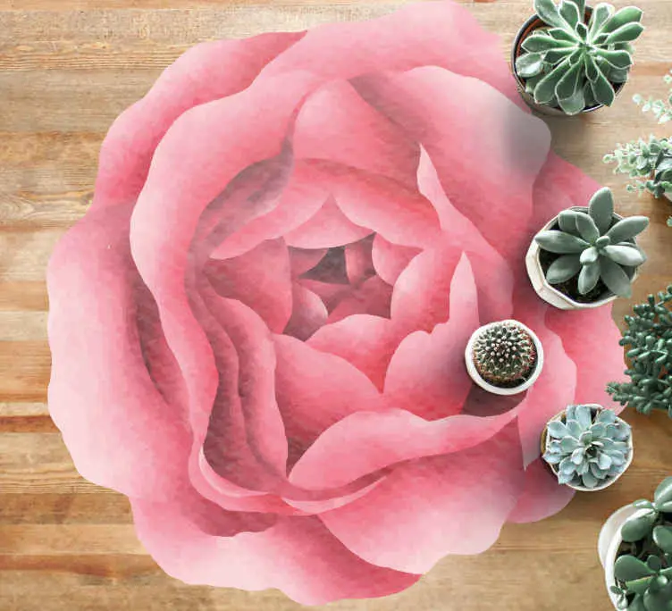 Säker betalning Rodnande rosa blomning Vinylmatta blommor och växter