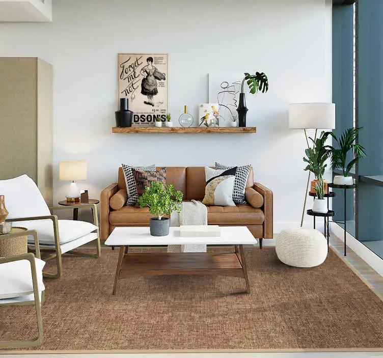 Matta i beige färg av naturfiberimitation Nedsatt pris