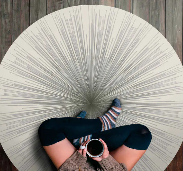 Geometrisk burst cirkulär design vinylmatta minimalistisk Fynd