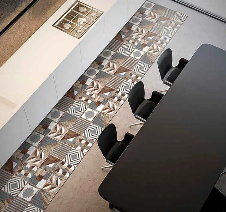 Lågt pris Brun cementin Vinylmatta Mosaik