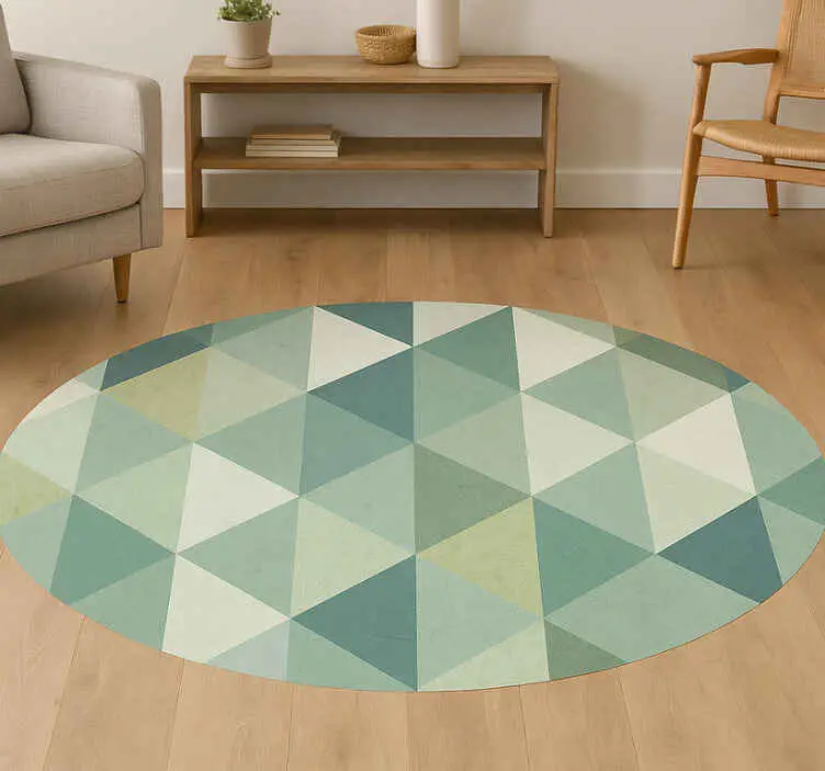 Geometrisk triangeldesign Vinylmatta Grön Sista chansen