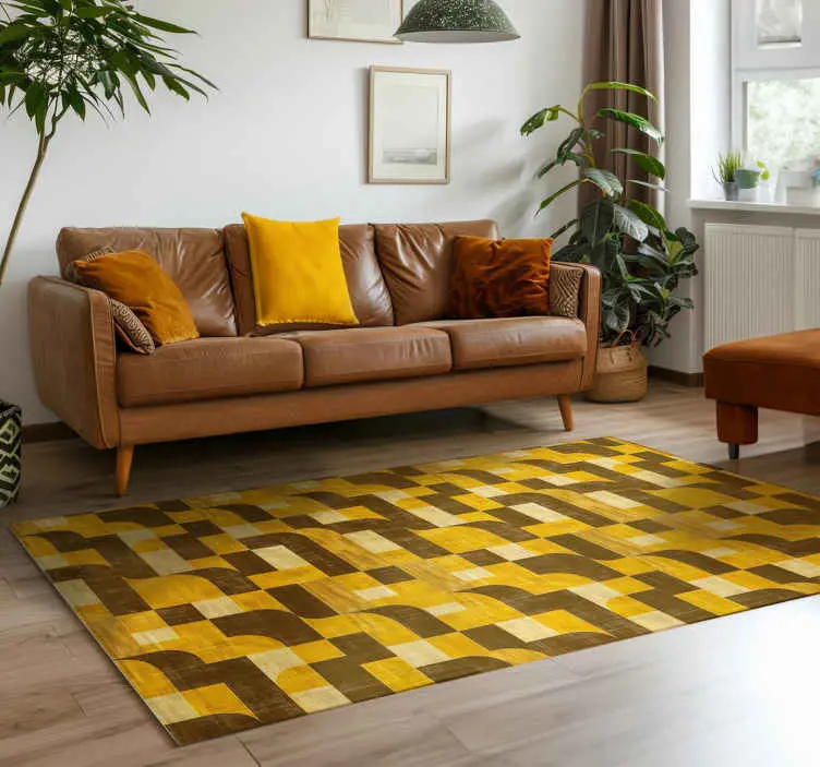 Art déco-stil Vinylmatta Gul Fynd
