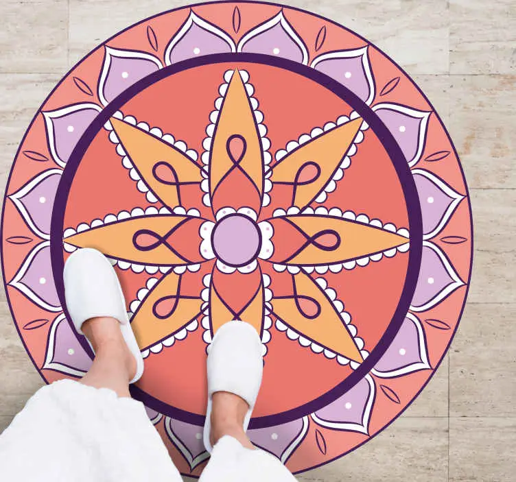 Enkelt rosa motiv Vinylmatta Mandala Sista chansen