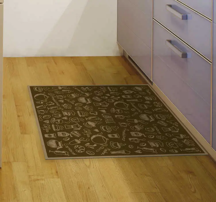 risnedsättning Kaffe vinyl kök matta