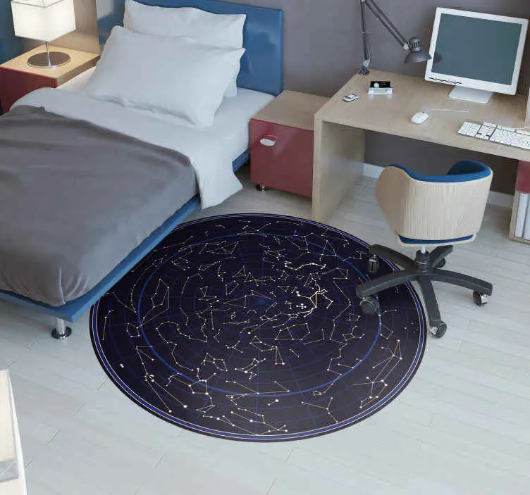 Snabb leverans Konstellation cirkulär Vinylmatta Världskarta
