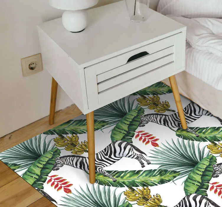 Tropisk zebra Vinylmatta djur Extra rabatt