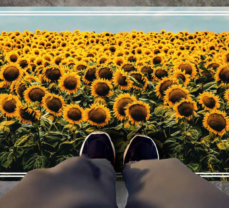 Begränsat erbjudande Solrosäng Vinylmatta blommor och växter
