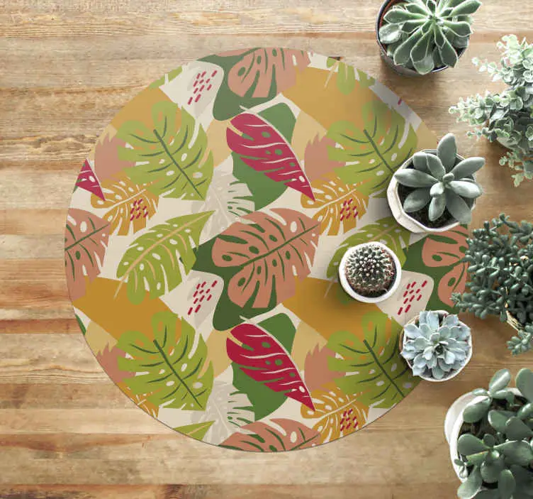 Alternativ grafisk monstera design natur matta Erbjudande