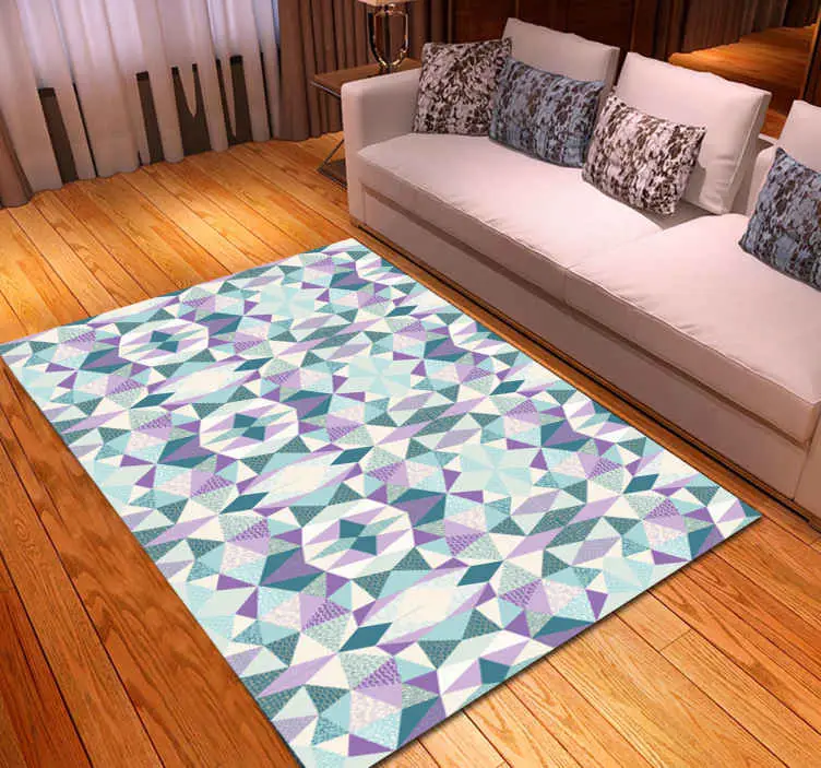 Expressleverans Abstrakt patchwork kakel effekt vinyl matta