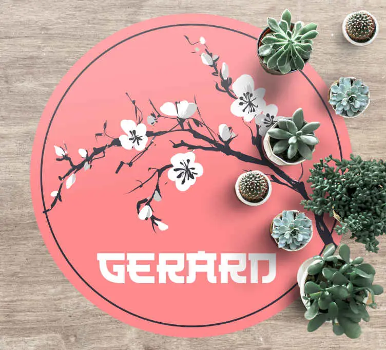 Sakura japanska blommor med namn personlig vinyl matta Endast idag
