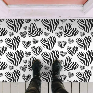 Zebra ränder mönster Vinylmatta djurtryck Populär