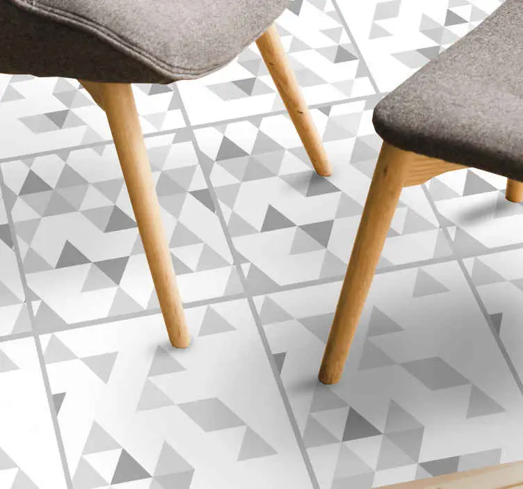 Triangulära grå motiv Vinylmatta geometrisk risnedsättning
