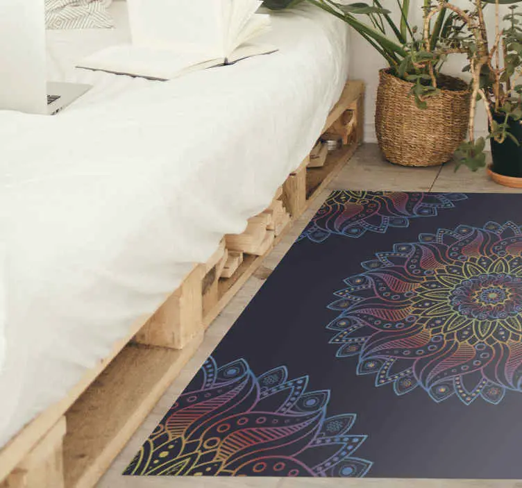Vinylmatta mandala färgglad livlig motiv Expressleverans