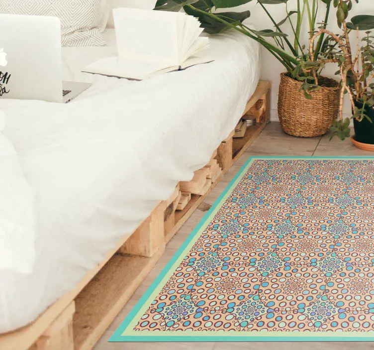 risnedsättning Elegant botaniskt tryck Vinylmatta sovrum