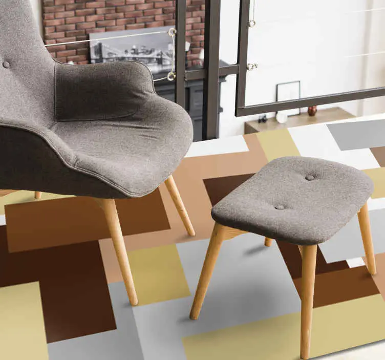 Nedsatt pris Abstrakta geometriska motiv Vinylmatta modern