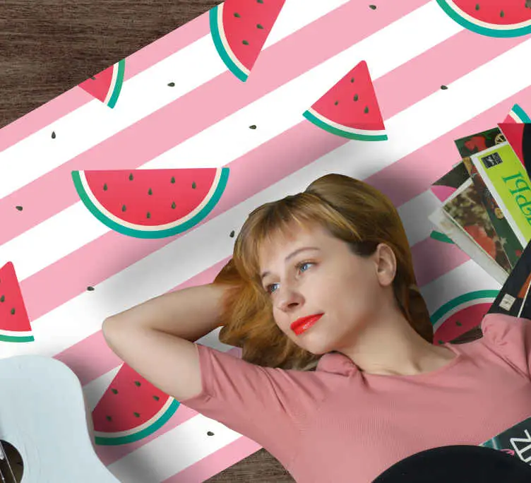 Kampanjpris Vattenmelonskiva illustration Vinylmatta Kök