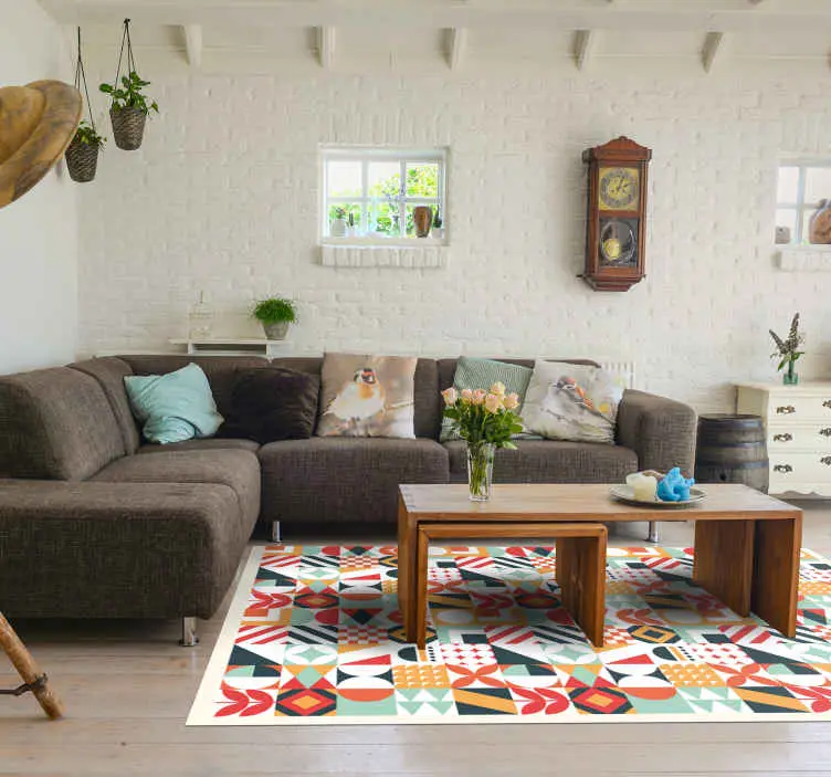 Nyhet Symmetrisk mosaik Vinylmatta geometrisk